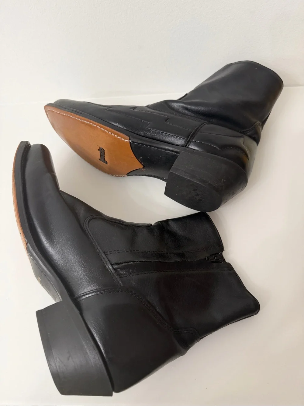 Laredo Black Leather Western Ankle Boots Men’s Size 10.5
